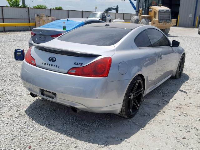 JN1CV6EK0AM100267 - 2010 INFINITI G37 BASE SILVER photo 4