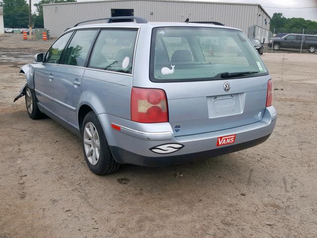 WVWVD63B04E164125 - 2004 VOLKSWAGEN PASSAT GLS BLUE photo 3