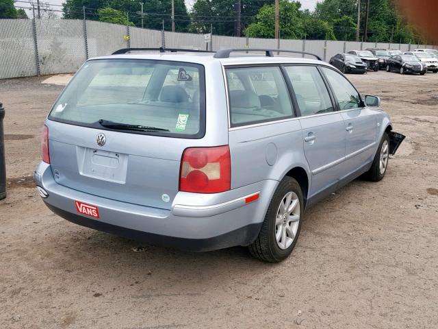 WVWVD63B04E164125 - 2004 VOLKSWAGEN PASSAT GLS BLUE photo 4