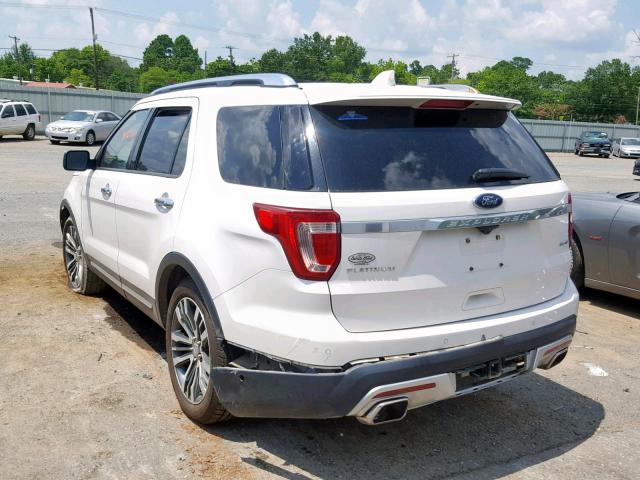 1FM5K8HT2GGB25642 - 2016 FORD EXPLORER P WHITE photo 3