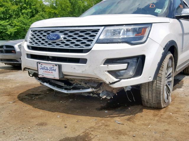 1FM5K8HT2GGB25642 - 2016 FORD EXPLORER P WHITE photo 9