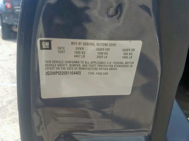 2G2WP552681164483 - 2008 PONTIAC GRAND PRIX BLUE photo 10