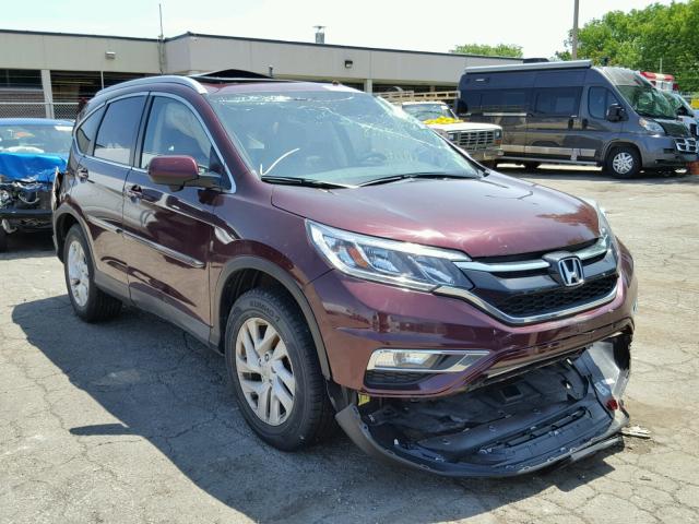 5J6RM4H7XFL010640 - 2015 HONDA CR-V EXL BURGUNDY photo 1