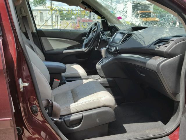 5J6RM4H7XFL010640 - 2015 HONDA CR-V EXL BURGUNDY photo 5