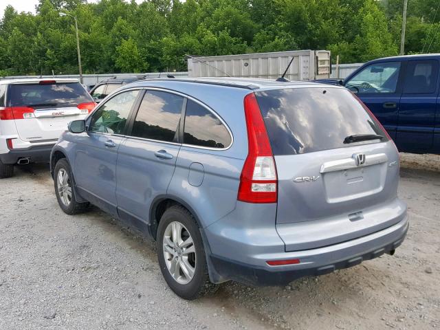 5J6RE4H71AL061546 - 2010 HONDA CR-V EXL BLUE photo 3