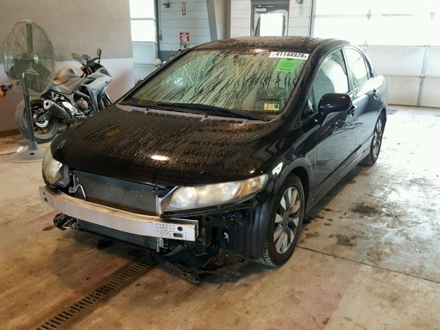 2HGFA16939H340501 - 2009 HONDA CIVIC EXL BLACK photo 2