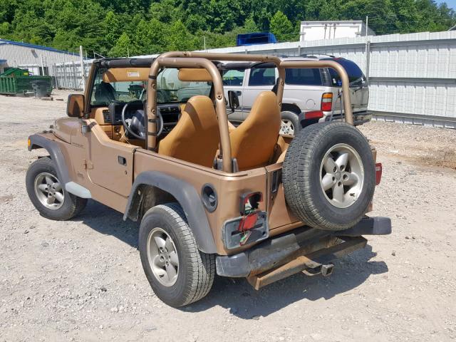 1J4FY29P7WP805387 - 1998 JEEP WRANGLER / TAN photo 3