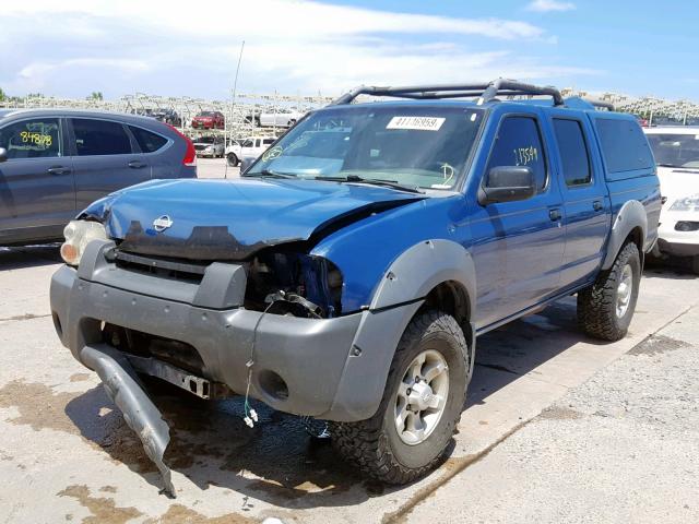 1N6ED27Y01C326363 - 2001 NISSAN FRONTIER C BLUE photo 2