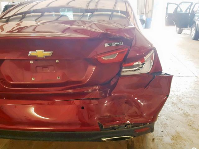 1G1ZE5SX7JF164708 - 2018 CHEVROLET MALIBU PRE RED photo 9