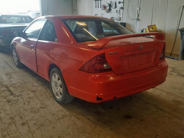 1HGEM21932L108635 - 2002 HONDA CIVIC EX RED photo 3