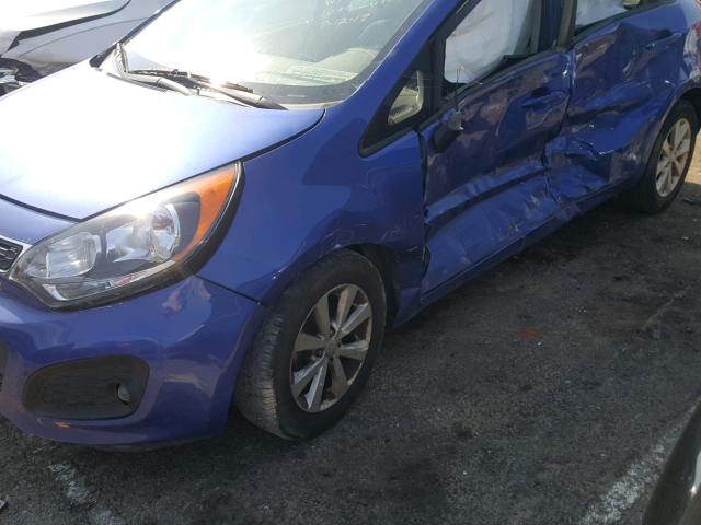 KNADN5A39D6119920 - 2013 KIA RIO EX BLUE photo 9