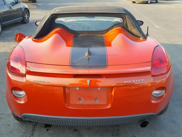 1G2MZ35B29Y104771 - 2009 PONTIAC SOLSTICE S ORANGE photo 6