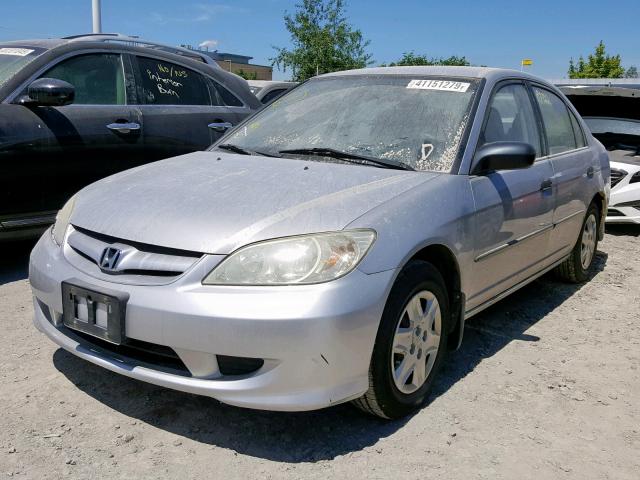 2HGES15315H018343 - 2005 HONDA CIVIC DX V SILVER photo 2