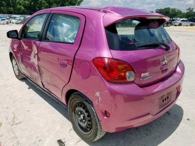 ML32A3HJXEH007120 - 2014 MITSUBISHI MIRAGE DE PURPLE photo 3