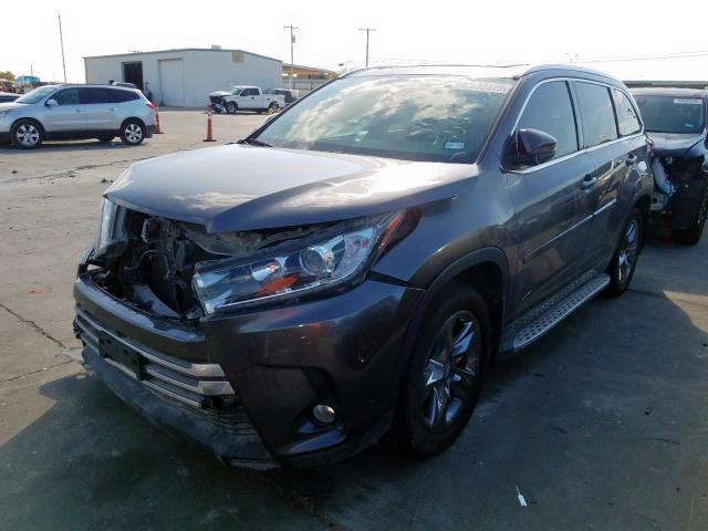 5TDDZRFH6HS457395 - 2017 TOYOTA HIGHLANDER GRAY photo 2