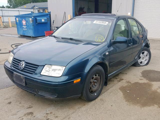 3VWSP69M21M120195 - 2001 VOLKSWAGEN JETTA GLS BLUE photo 2