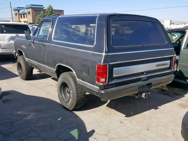 1B4GW12W1FS696527 - 1985 DODGE RAMCHARGER BLACK photo 3