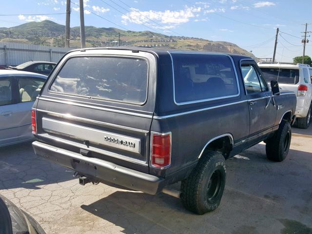 1B4GW12W1FS696527 - 1985 DODGE RAMCHARGER BLACK photo 4