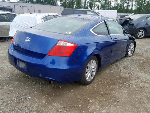 1HGCS12849A800633 - 2009 HONDA ACCORD EXL BLUE photo 4