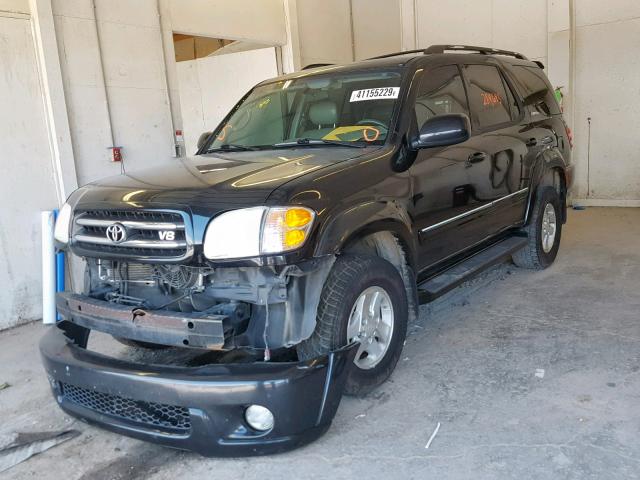 5TDBT48A12S087251 - 2002 TOYOTA SEQUOIA LI BLACK photo 2