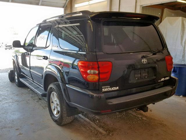 5TDBT48A12S087251 - 2002 TOYOTA SEQUOIA LI BLACK photo 3