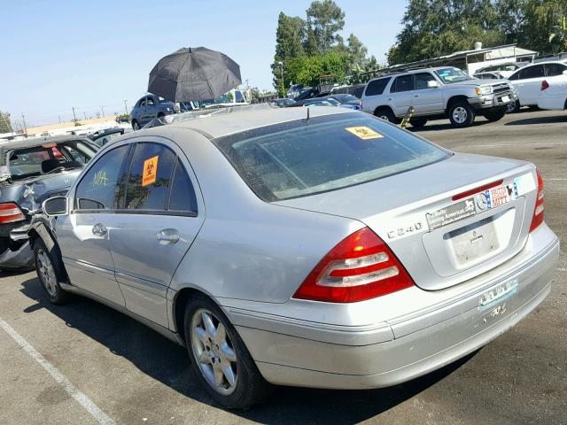 WDBRF61J91F040395 - 2001 MERCEDES-BENZ C 240 SILVER photo 3