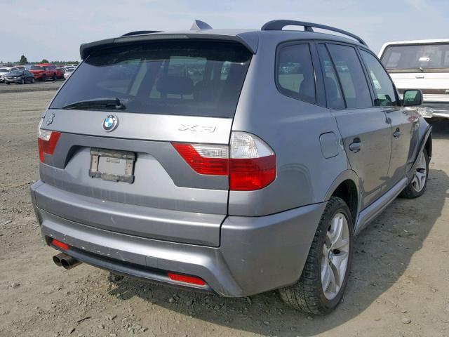 WBXPC93489WJ27374 - 2009 BMW X3 XDRIVE3 GRAY photo 4