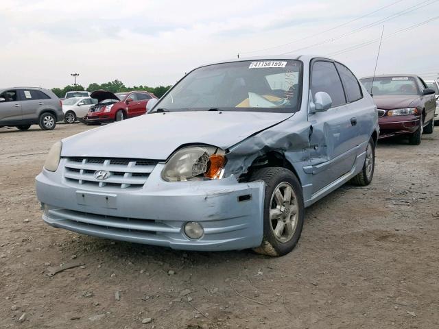 KMHCG35C53U258648 - 2003 HYUNDAI ACCENT GL BLUE photo 2