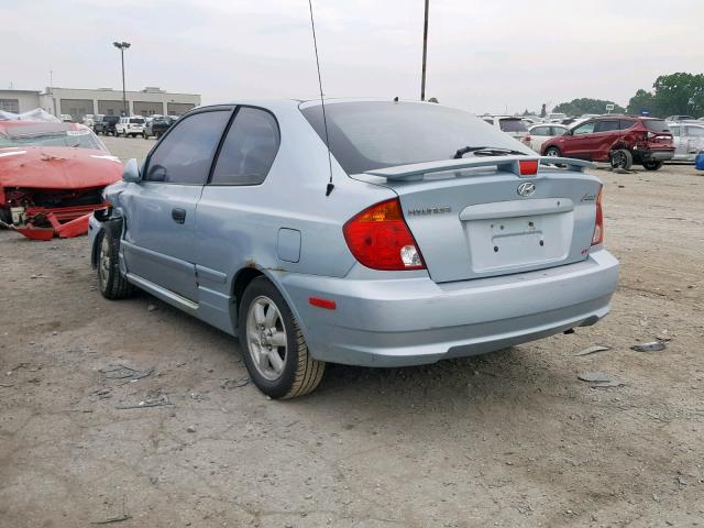 KMHCG35C53U258648 - 2003 HYUNDAI ACCENT GL BLUE photo 3