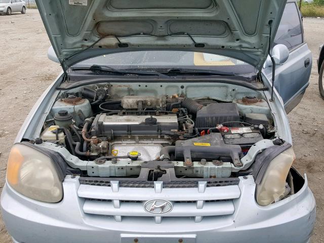 KMHCG35C53U258648 - 2003 HYUNDAI ACCENT GL BLUE photo 7