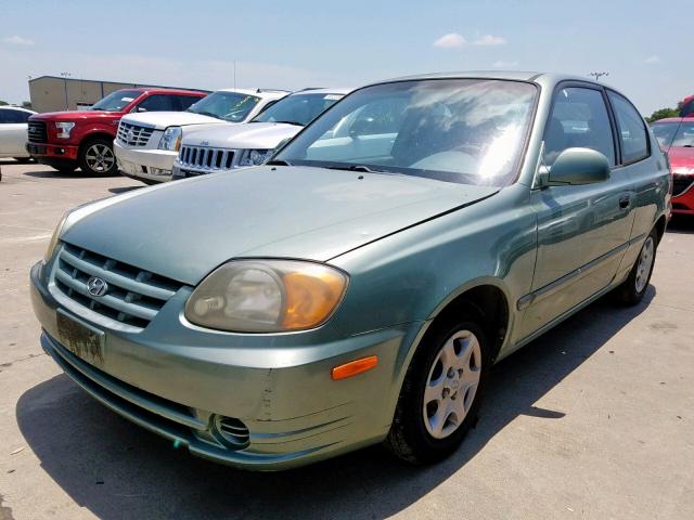 KMHCG35CX4U301494 - 2004 HYUNDAI ACCENT GL GREEN photo 2