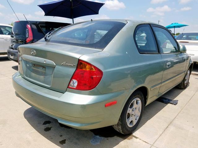 KMHCG35CX4U301494 - 2004 HYUNDAI ACCENT GL GREEN photo 4