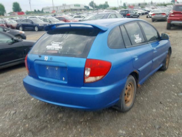 KNADC165046229974 - 2004 KIA RIO CINCO BLUE photo 4