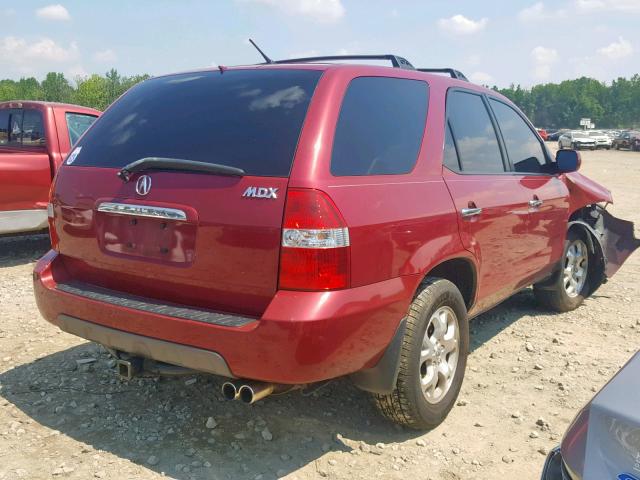 2HNYD18632H516786 - 2002 ACURA MDX TOURIN RED photo 4