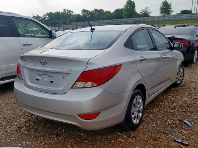 KMHCT4AE3GU007321 - 2016 HYUNDAI ACCENT SE SILVER photo 4