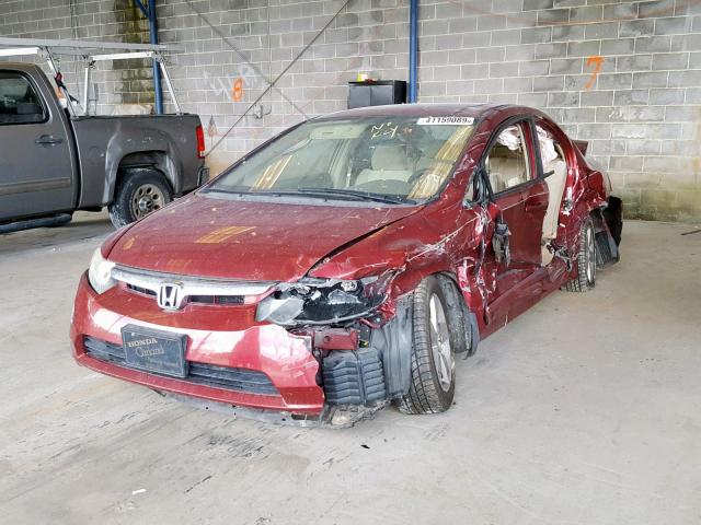 1HGFA16866L037251 - 2006 HONDA CIVIC EX BURGUNDY photo 2