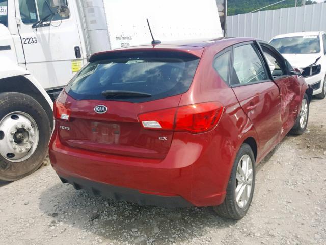 KNAFU5A2XC5594726 - 2012 KIA FORTE EX RED photo 4