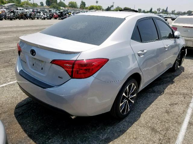 5YFBURHE5JP794745 - 2018 TOYOTA COROLLA L SILVER photo 4