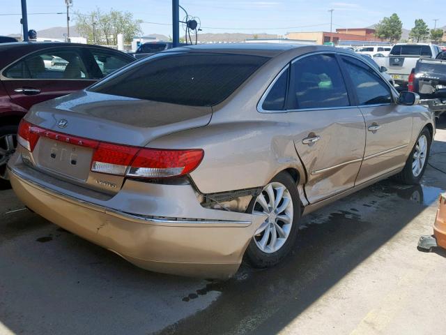 KMHFC46F77A154130 - 2007 HYUNDAI AZERA SE GOLD photo 4