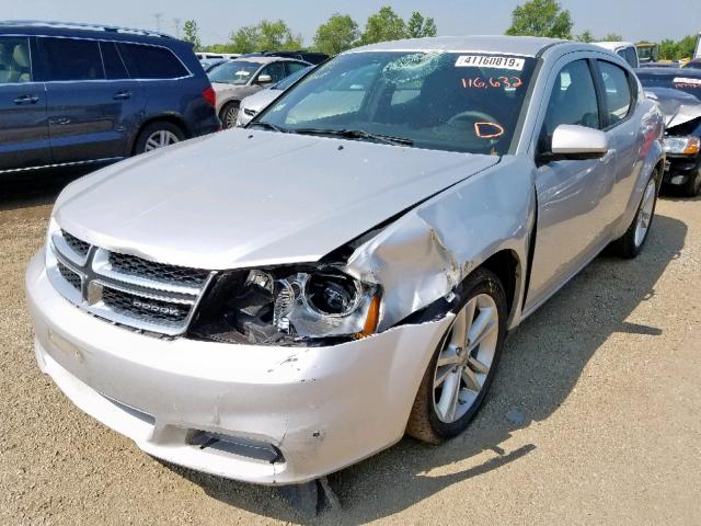 1B3BD1FG9BN586499 - 2011 DODGE AVENGER MA SILVER photo 2