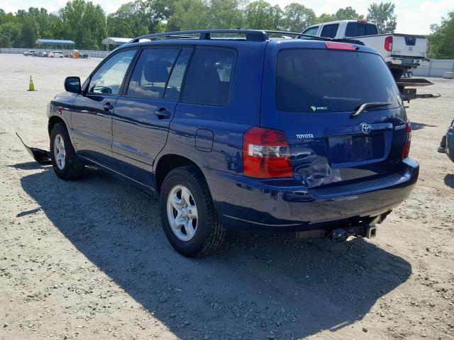 JTEGD21A960148061 - 2006 TOYOTA HIGHLANDER BLUE photo 3