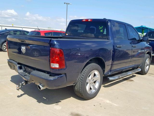 1C6RD6KT9CS157581 - 2012 DODGE RAM 1500 S BLUE photo 4