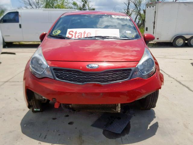 KNADM4A37D6125759 - 2013 KIA RIO LX BURGUNDY photo 9