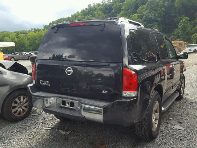 5N1AA08B04N745584 - 2004 NISSAN ARMADA SE BLACK photo 4