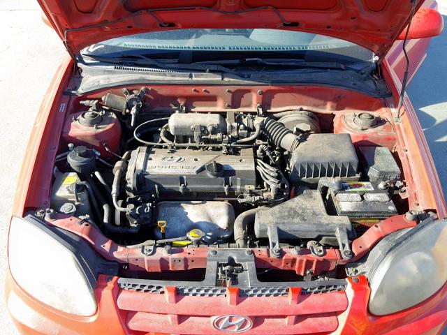 KMHCG45C25U592452 - 2005 HYUNDAI ACCENT GL RED photo 7