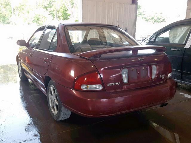 3N1BB51D81L111212 - 2001 NISSAN SENTRA SE BURGUNDY photo 3