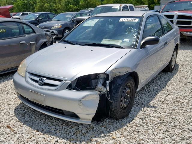 1HGEM21242L004870 - 2002 HONDA CIVIC DX SILVER photo 2