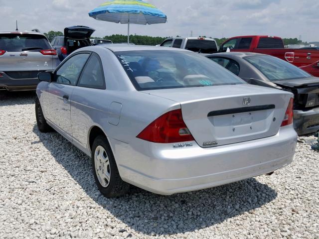 1HGEM21242L004870 - 2002 HONDA CIVIC DX SILVER photo 3