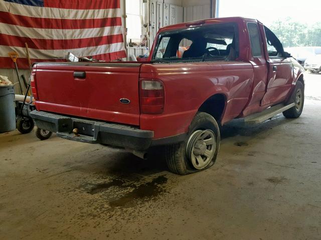 1FTYR14U85PA71120 - 2005 FORD RANGER SUP RED photo 4