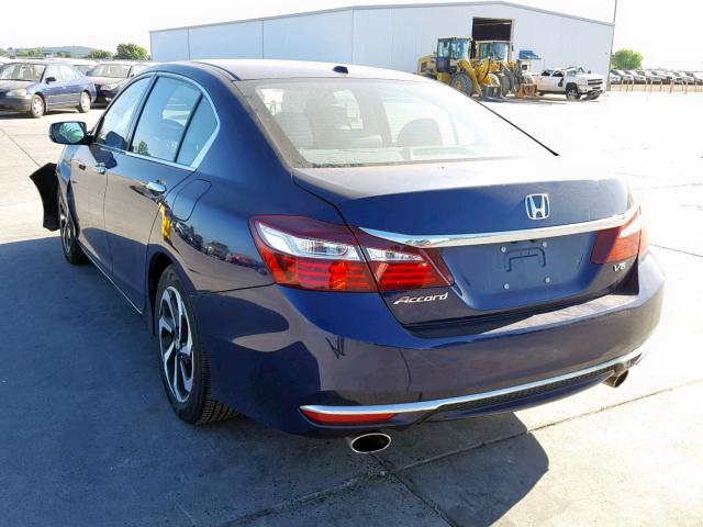 1HGCR3F82HA044235 - 2017 HONDA ACCORD EXL BLUE photo 3